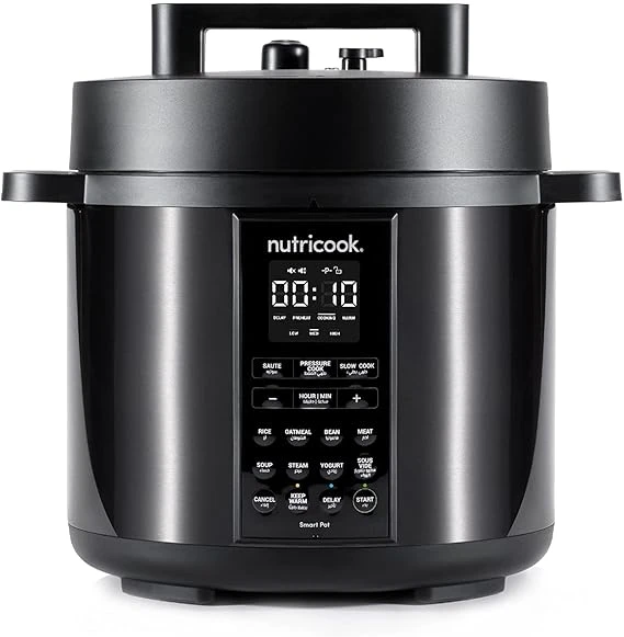 Nutricook Stainless Steel Smart Pot 2 (6 QT | 5.7 Liter), 1000W, 9 In 1 Instant Programmable Electric Pressure Cooker, Slow Cooker, Rice Cooker, Steamer, Saute Pot, Warm Food, Smart Lid